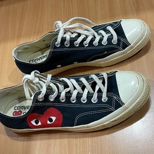 Comme Des Garçon Converse Low Top Black Sneakers